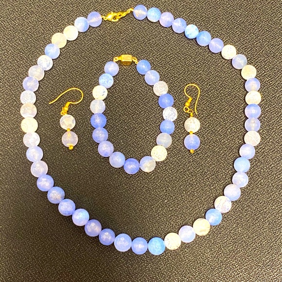 Necklace set in agate - Picture 2 of 5